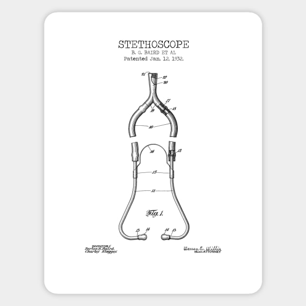 STETHOSCOPE patent Sticker by Dennson Creative